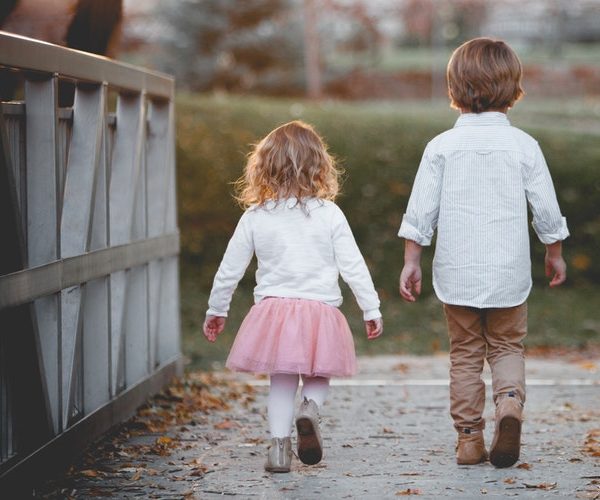 children walking together
